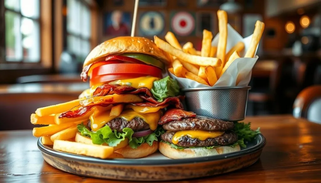 burger and fries